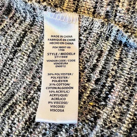 Splendid Women's Multicolor Tweed Dolman Sleeve Cardigan Sweater L - Picture 10 of 11